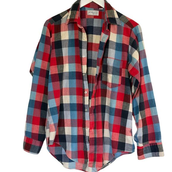 Vintage, 70s, L.S. Ayres & Co. Men’s Plaid Flannel Shirt | Made in USA - Picture 1 of 3